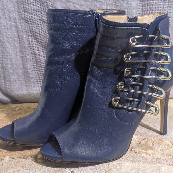 Katy Perry Collections Shoes - Katy Perry Collections Navy Heeled Boots with Metallic Accents